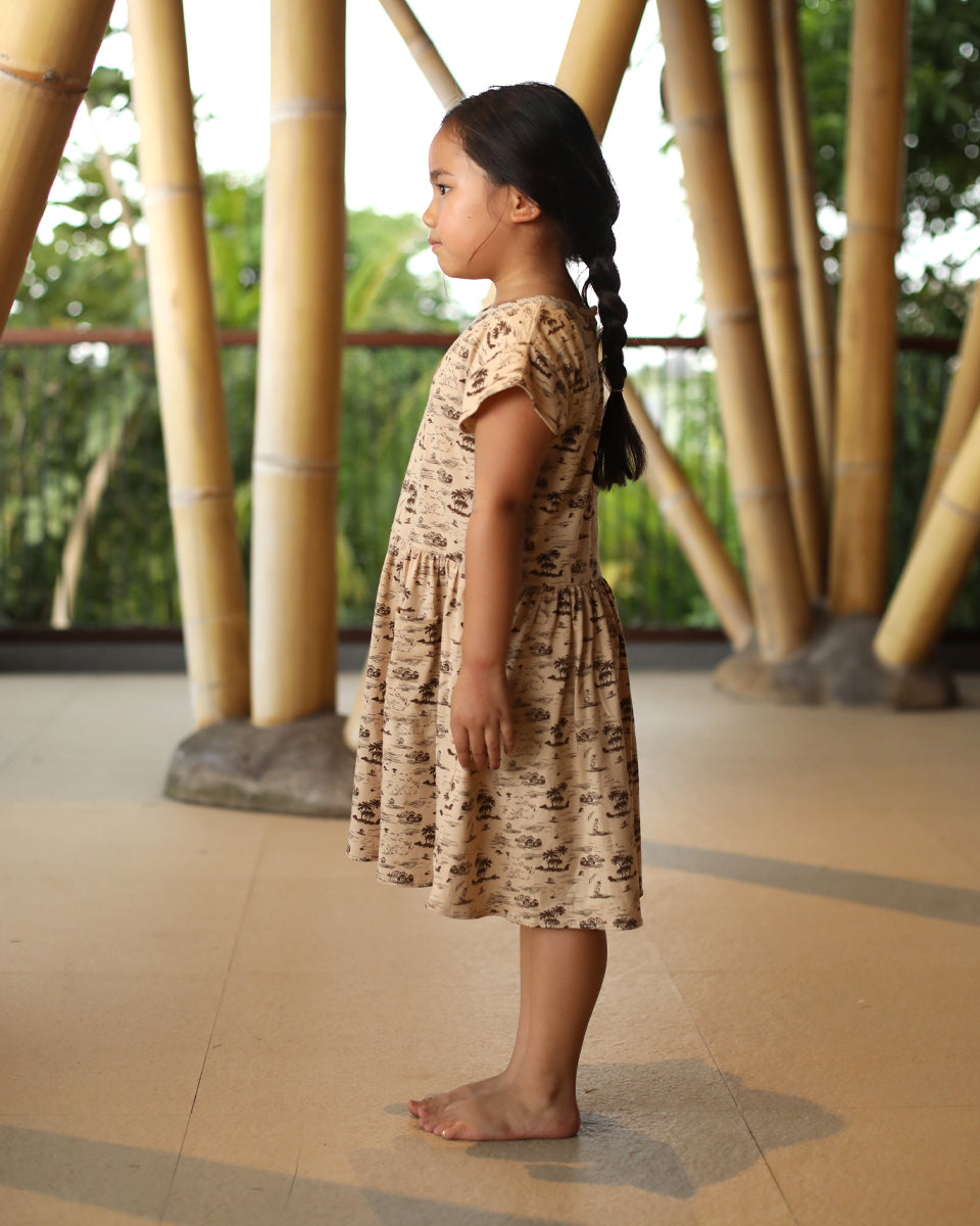 Sail Dress in Pulau Brown/Beige